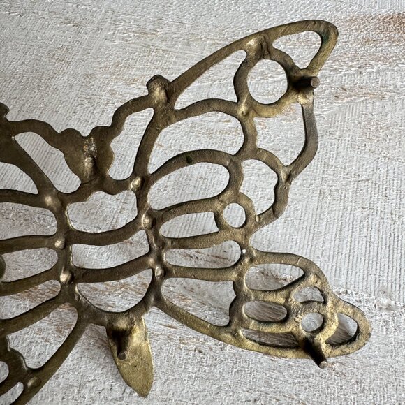 Vintage Brass Butterfly Hot Plate Trivet - Picture 7 of 10